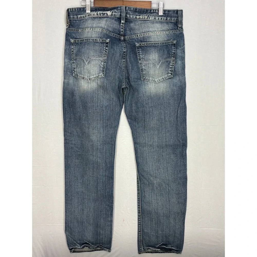 Guess Los Angeles Sunset Relaxed Fit‎ Straight Leg Jeans Mens Blue Denim 36 x 35